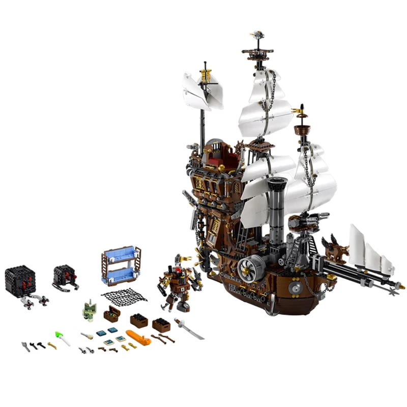 2741PCS Technical Pirate Ship Building Block Warship Sailboat Caribbean Adventure Barracuda Bay 70810 Model Brick Toy Kid Adult