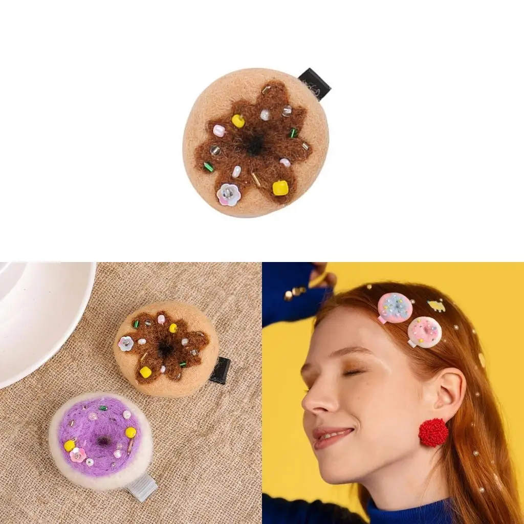 

Fashionable Doughnuts Hair Clip Female Duckbill Clip Lovely Hairpin Sweet Hairclip Y08E