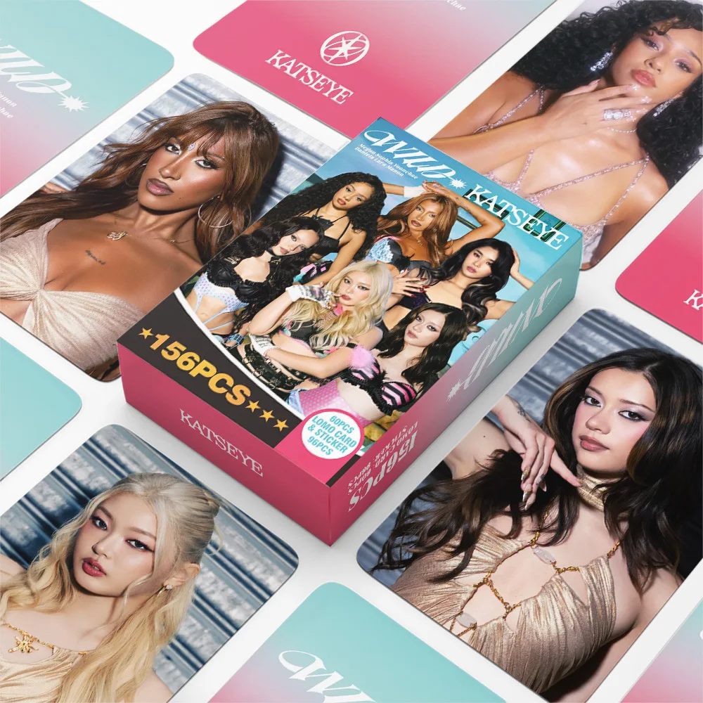156pcs Kpop Idol KATSEYE WILD New Album BEAUTIFULCHAOS Lomo Cards DANIELA HD Printd Photocards Stickers MANON MEGAN Fans Gift