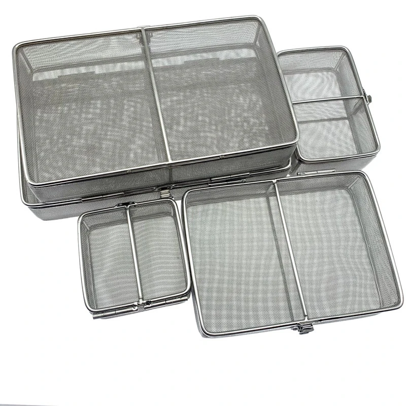 Sterilizing basket with Lid stainless steel disinfection net basket surgical operating instrument autoclave sterilization