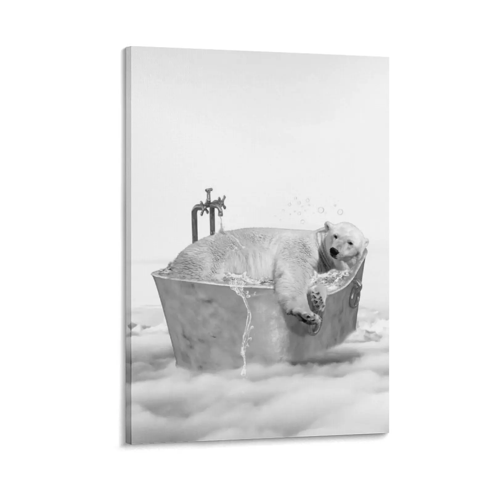 

POLAR BEAR BATH Canvas Painting vintage home decor Wall decoration poster