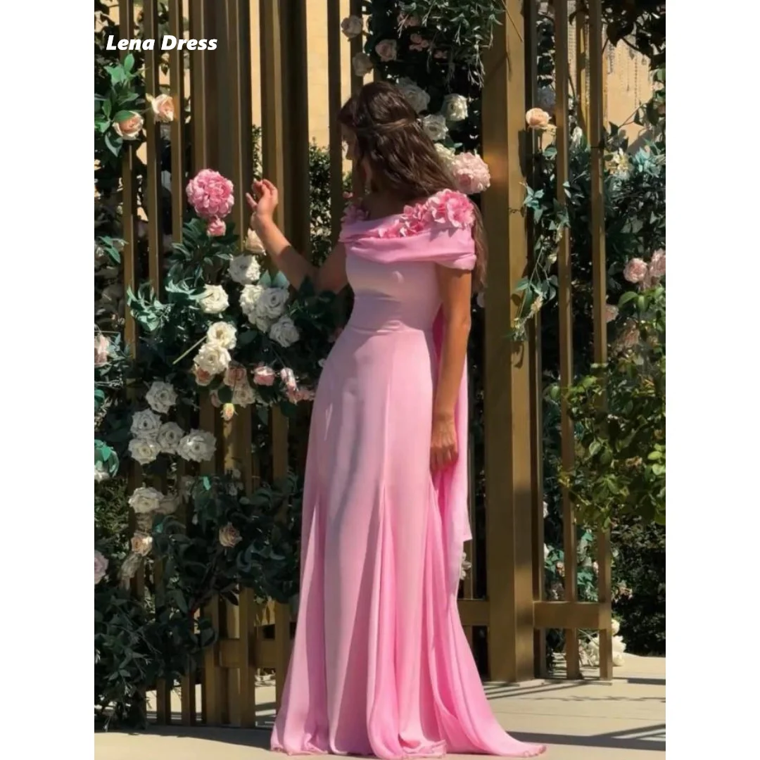 

Lena Pink Elegant Evening Dresses for Women Luxury Women Evening Dress Women Elegant Party Custom Made Flower Embroidery Woman