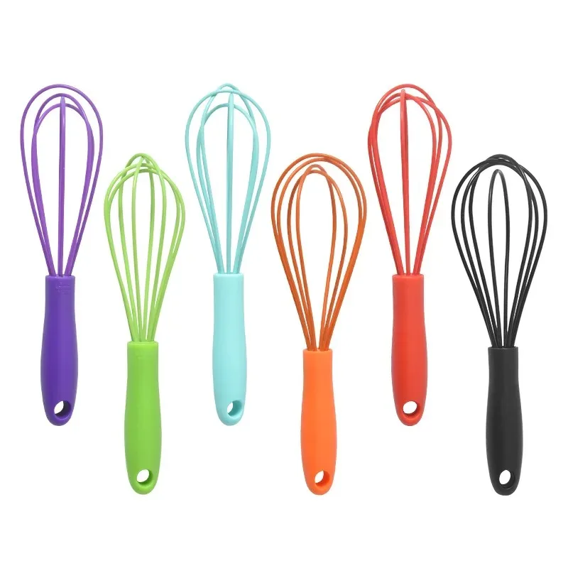 6 Inch Stainless Steel Silicone Whisk Mini Egg Whisk Cream Foam Maker Color Milk Coffee Whisk Mixer Mini Baking Tools Accessorie