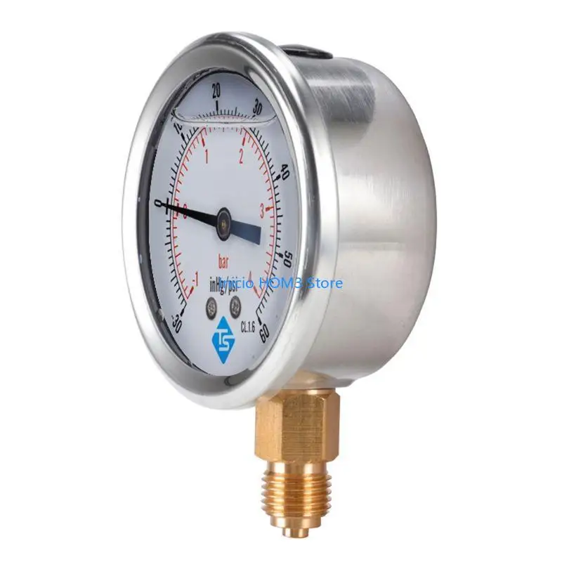 

A5YD High Presision 1/4BSP Radial Pressure Gauge Oil Filled Vacuum Used for Chemical