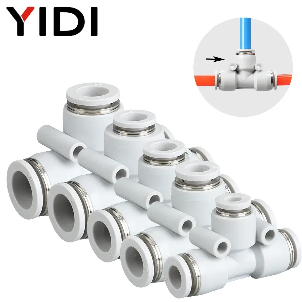 5 10pcs PEG 4mm 6mm Air Compressor Hose Tube Quick Release Push in Fitting Tee Pneumatic Pipe Connector Connection 8mm 10mm 12MM view 5