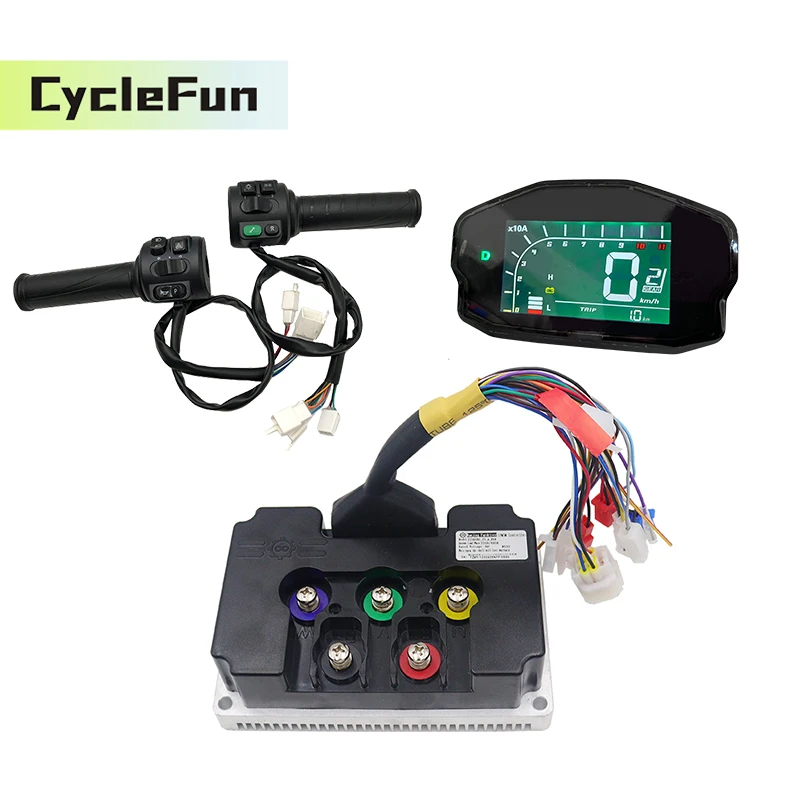 Hall Sensor 2KW-3KW FarDriver ND72340 V2 DC 120A Phase 340A Controller With DKD Display And T08 Throttle For Electric Scooter