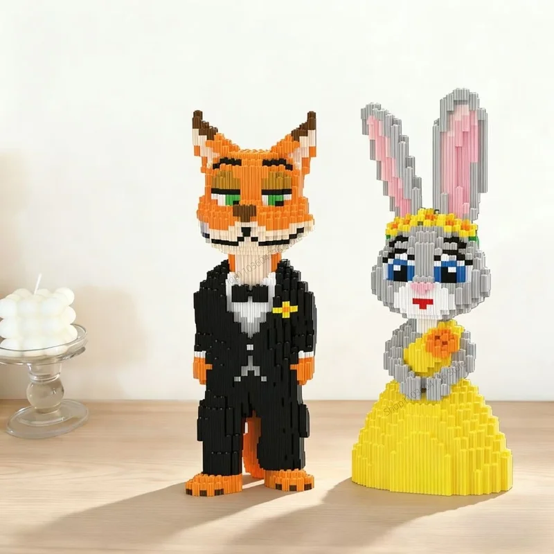 Nowy zestaw 3500 elementów Zootopia Judy Nick, klocki do składania, model zabawki, zabawki dla dzieci i dorosłych, prezent urodzinowy, ozdoba na biurko