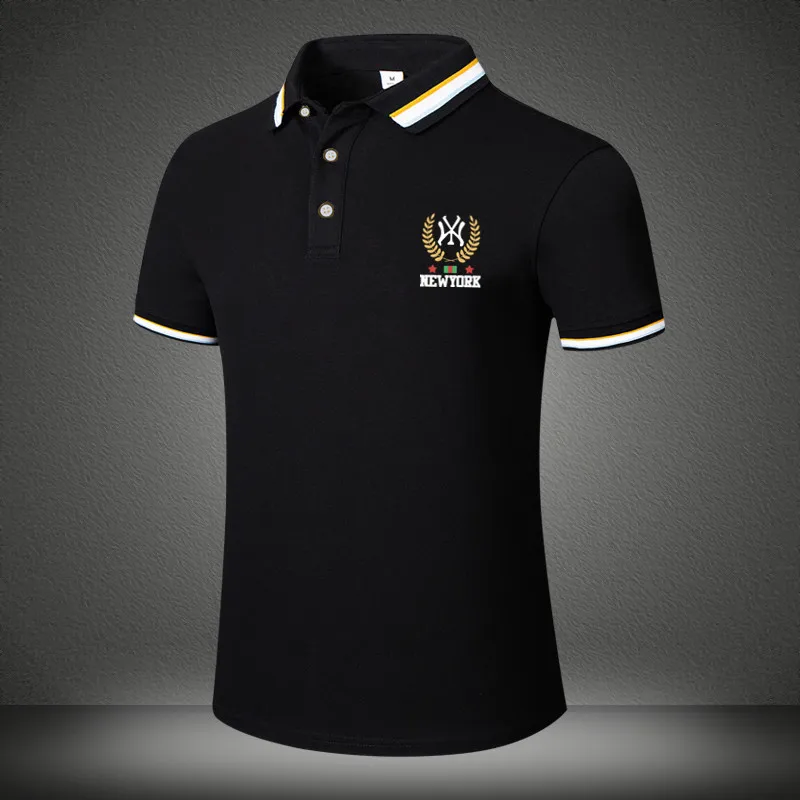 

Summer New Pure Cotton Highend Loose Short Sleeved Polo Shirt with Niche Fashionable Print Casual Top