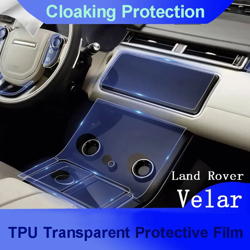 

For Land Range Rover Velar 2019-2021Car Interior Center console Transparen TPU Protective film Anti-scratc Repair Sticker