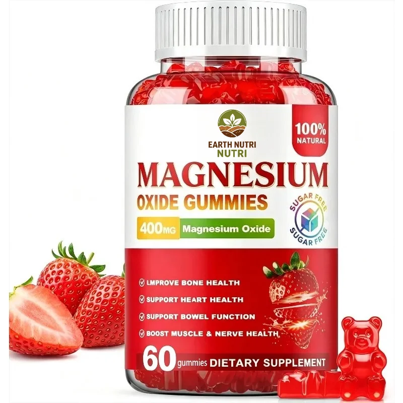 400mg Magnesium Oxide Gummies Containing Stevia and Fruit Extract -60 Gummies