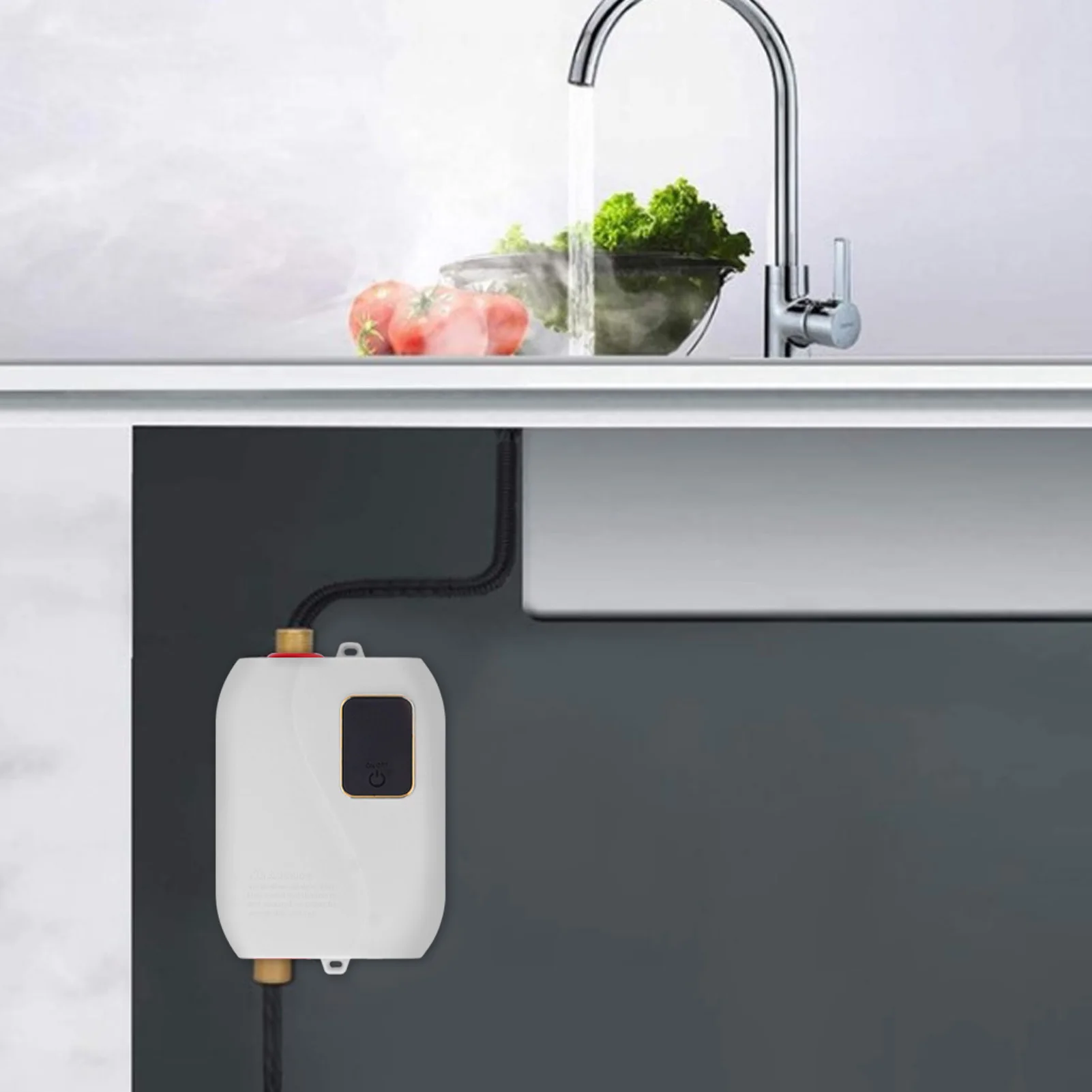 

Электрический водонагреватель 110 В/220 В для ванной комнаты и кухни, настенный водонагреватель с мгновенным нагревом, 3S, горячий душ, ЖК-дисплей температуры