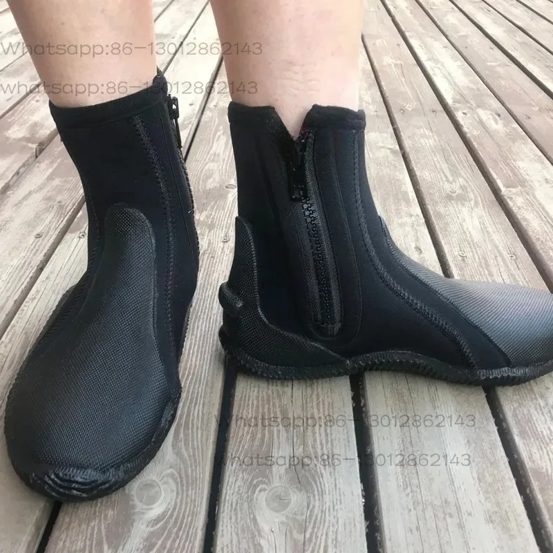 5mm Thick Platform Water Shoes for Men, Wear Resistant Non-Slip Wetsuit Boots for Diving Surfing Winter Swimming