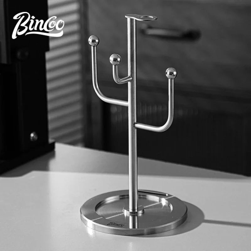 Bincoo 304SS Moka Pot Storage Rack – Stainless Steel Coffee Maker Organizer Shelf, Drying Stand for Home Kitchen（only stand）