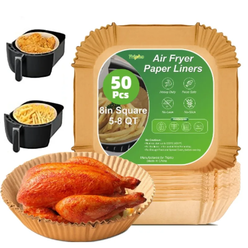 50/100Pcs Air Fryer Einweg Papier Antihaft Airfryer Backpapiere Runde Air-Fryer Papier Liner Papier Küche zubehör