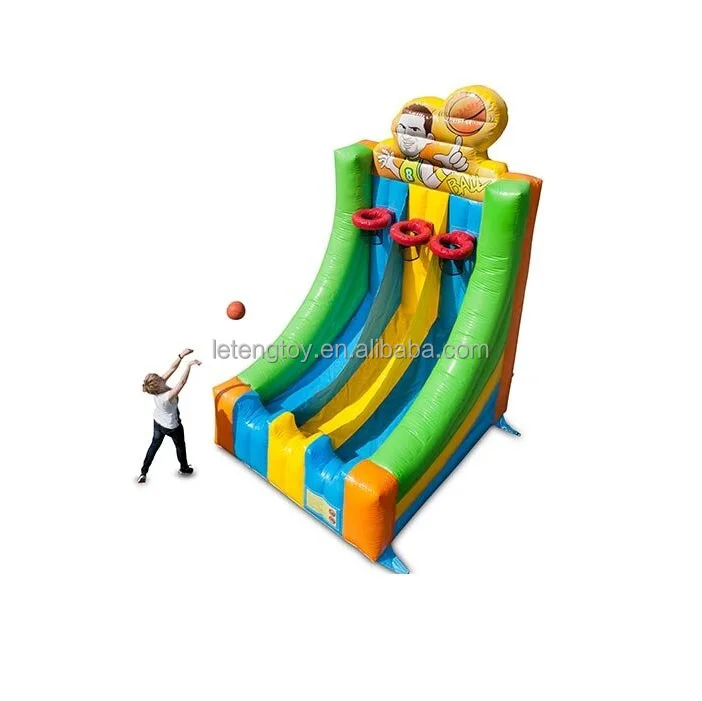 Outdoor 3 Hoop Inflatable Basketball Toss Game With PVC Material Portable Design And 3-Year Warranty For Commercial Use
