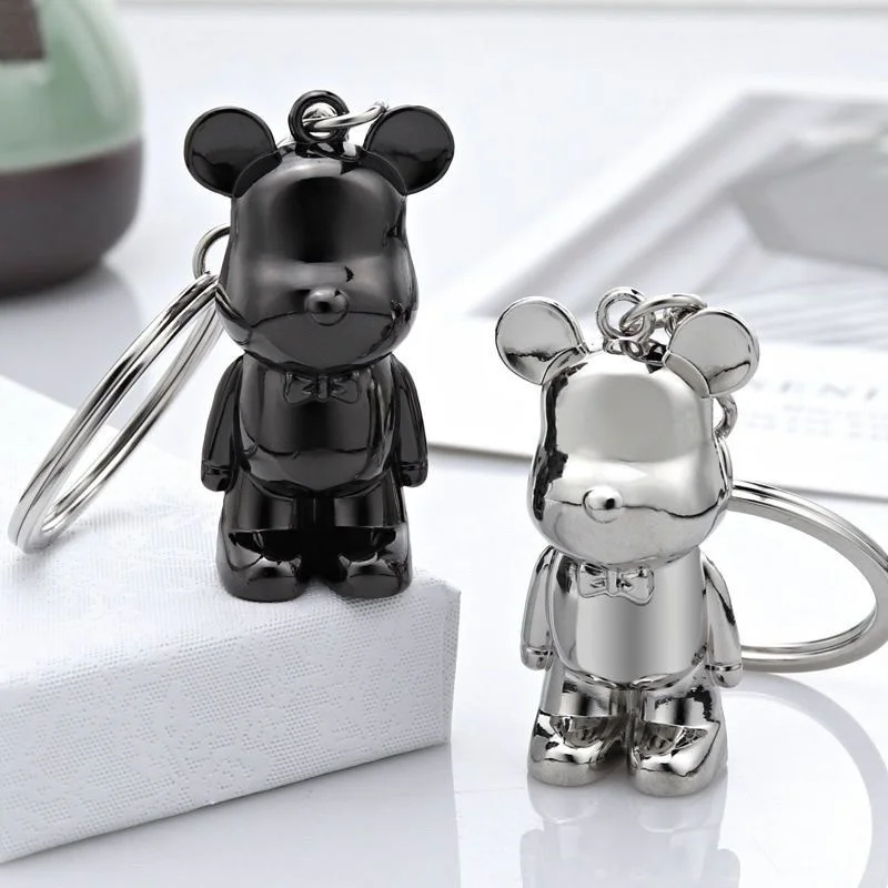 New Creative Trend Zinc Alloy Violent Bear Keychain Exquisite Men and Women Cute Car Key Pendant Bag Pendant Cartoon Keychain