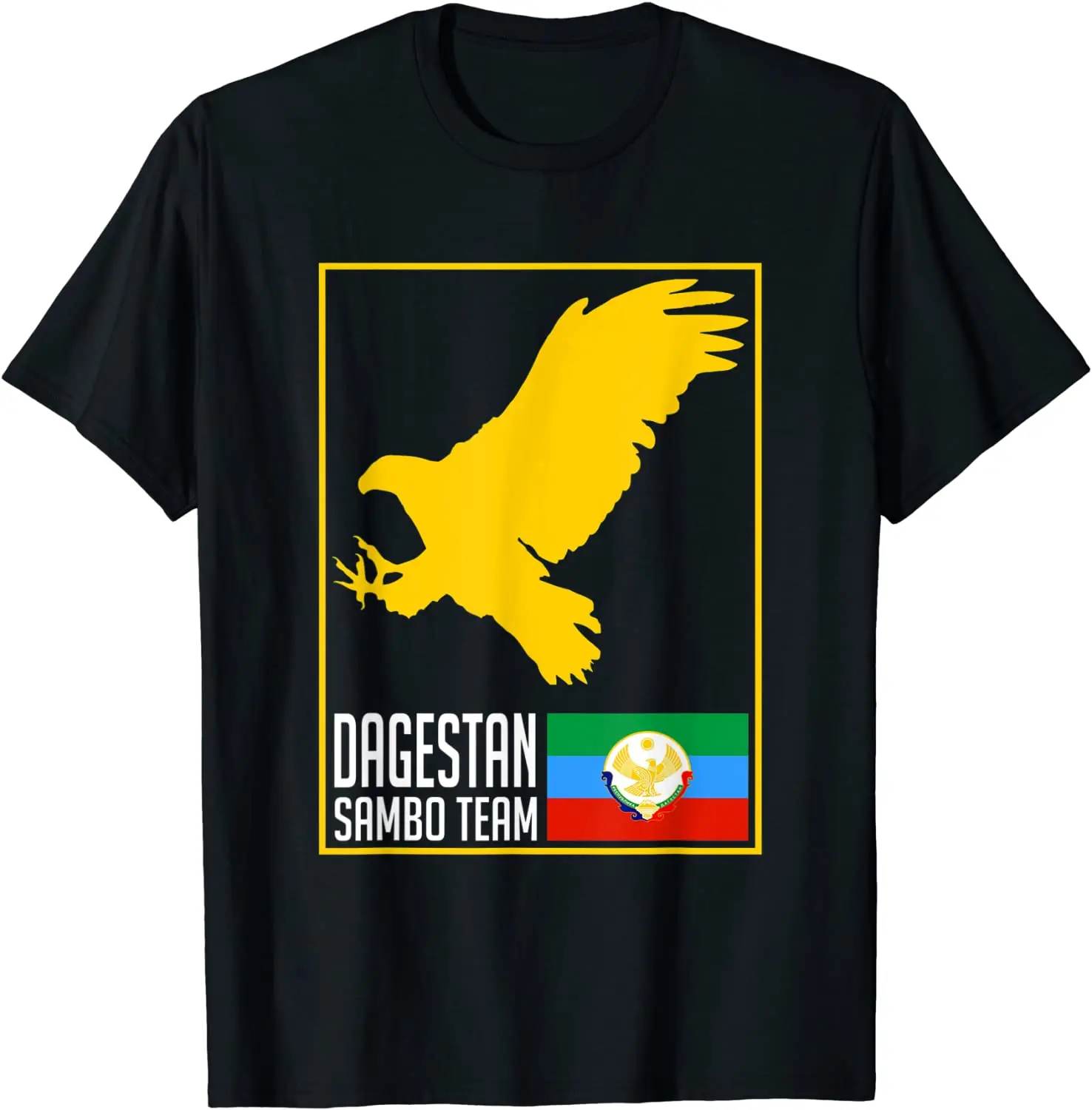 Dagestan Flag, Dagestan Eagle, Proud Dagestan Sambo Team T-Shirt. High-quality Cotton Short Sleeve O-Neck Mens T Shirt New S-3XL