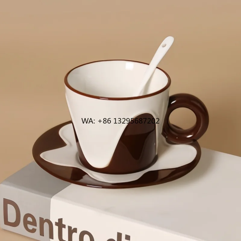 

Настенные кауты, оптовая продажа, роскошные полосатые китайские чайные чашки и блюдца, новый дизайн с золотой золотой оправой, керамика с принтом на заказ