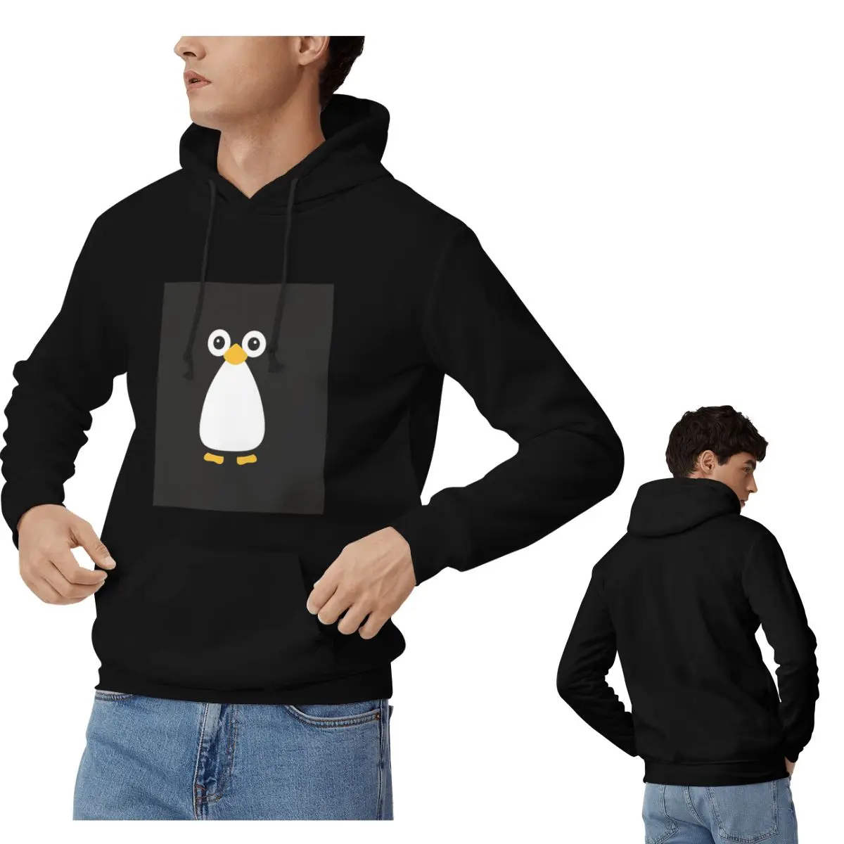 Cute Vector Penguin Hoodies Men Women Casual Pullover Sweatshirts Harajuku Long Sleeve Clothing Autumn Winter