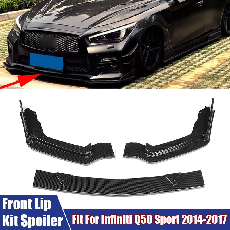 

High Quality Front Bumper Lip Body Kit Spoiler Trim Cover Car Accessories For Infiniti Q50 Sport 2014 2013 2014 2015 2016 2017
