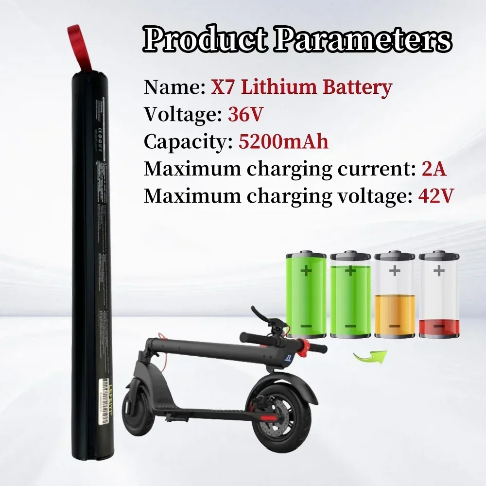 36 فولت 5200 مللي أمبير بطارية ليثيوم أيون قابلة للشحن لبطارية سكوتر HX X7 استبدال ملحقات بطارية السكوتر