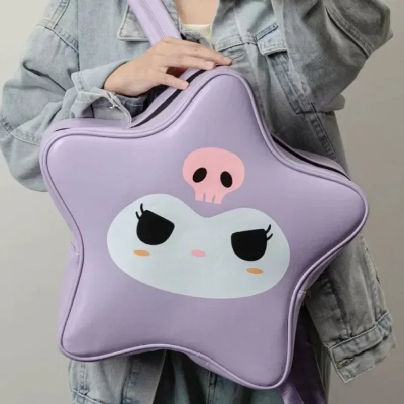 Kawaii Sanrio Kuromi kreatywna pięcioramienna gwiazda plecak z Pu o dużej pojemności Y2k słodka gorąca dziewczyna styl zabawka dla dorosłych prezent