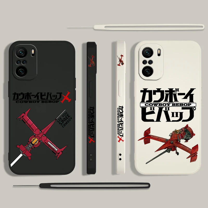 Cowboy Bebop Anime For Xiaomi Redmi Note 13 12 12Pro 11 11S 11T 10S 10 Pro Plus 5G Liquid Left Rope Phone Case