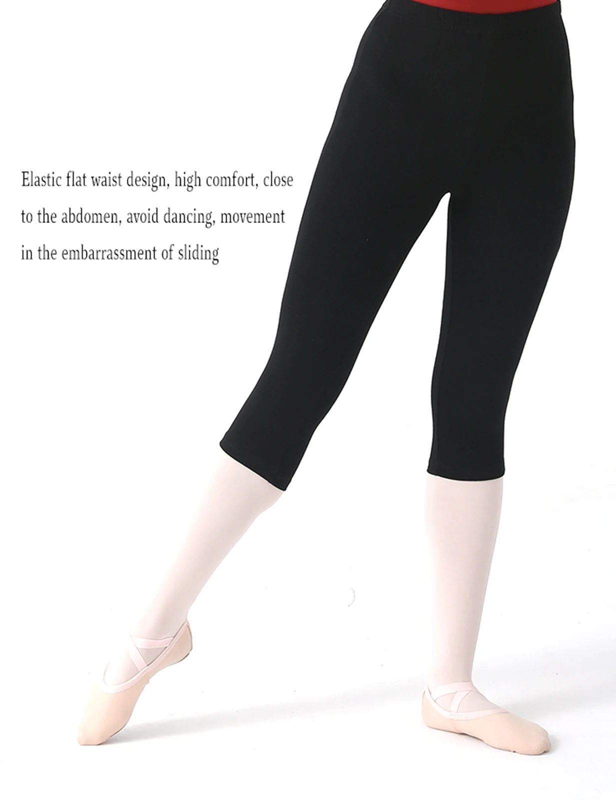 Women's everyday short stretchy elastic seven-inch base leggings for yoga and dance fitness wear