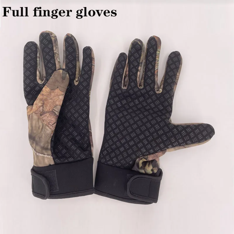 Camouflage Fishing Gloves Hunting Gloves Anti-Slip 2 Fingers Cut Outdoor Camping Cycling Half Finger Sport Gloves Camo