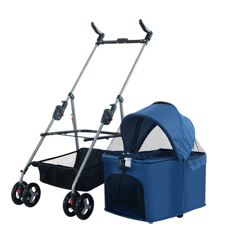 

Separable One Click Collection Pet Stroller Portable Travel Dog Walking Cat Stroller Universal Vehicle Lightweight Baby Stroller