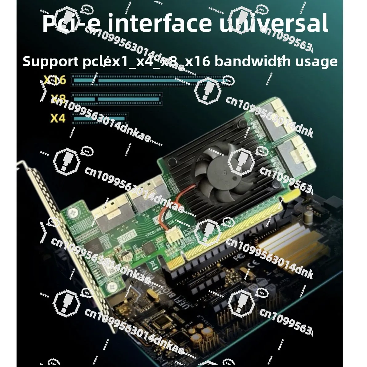 PCIe Expansion Card PLX8749 Supports 8 Nvme Hard Drives, 4 8654 Interfaces, 4 Graphics Cards X8 or X16