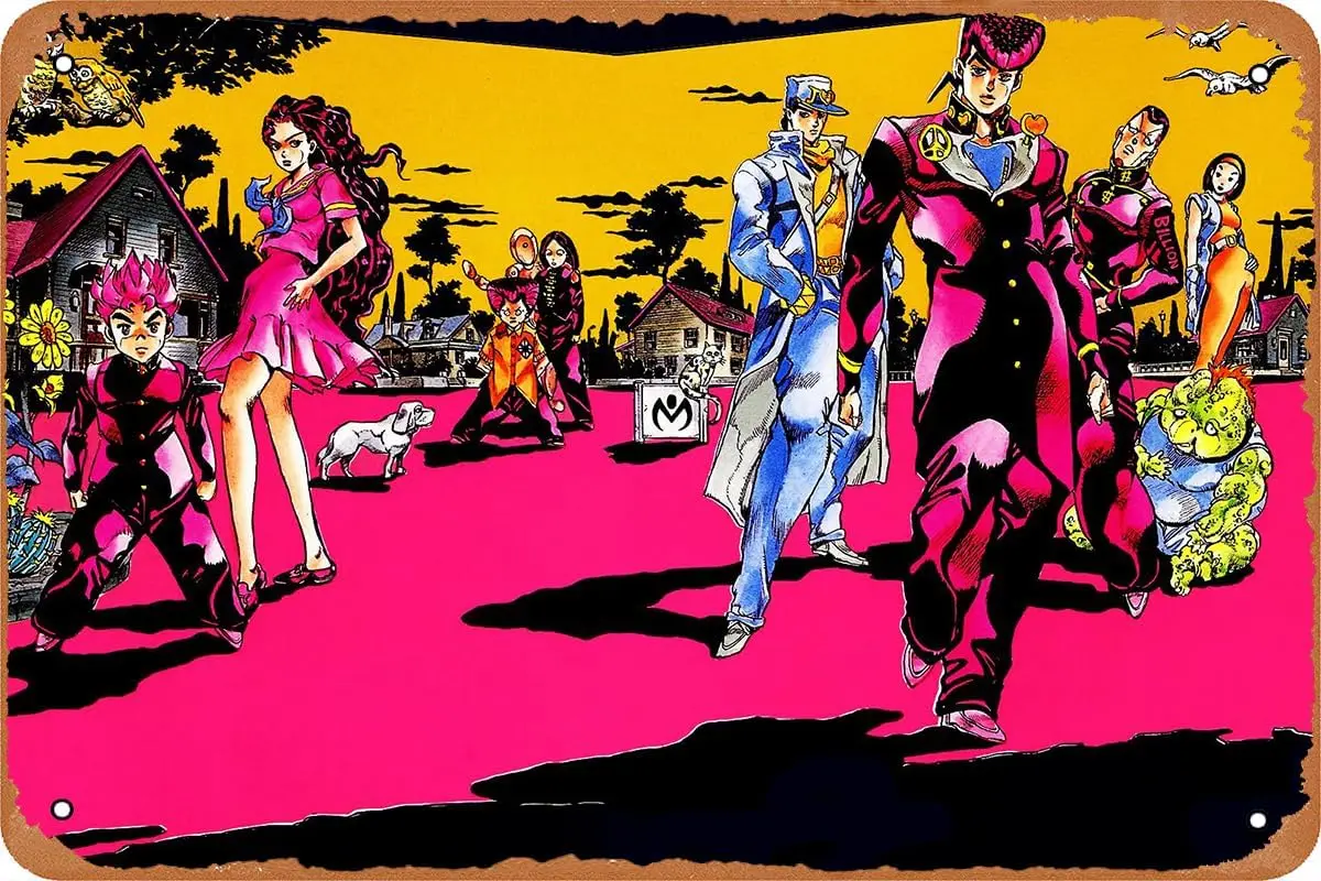 Affiche de dessin animé JoJos Bizarre, panneau en étain Vintage, affiche en métal pour décoration murale