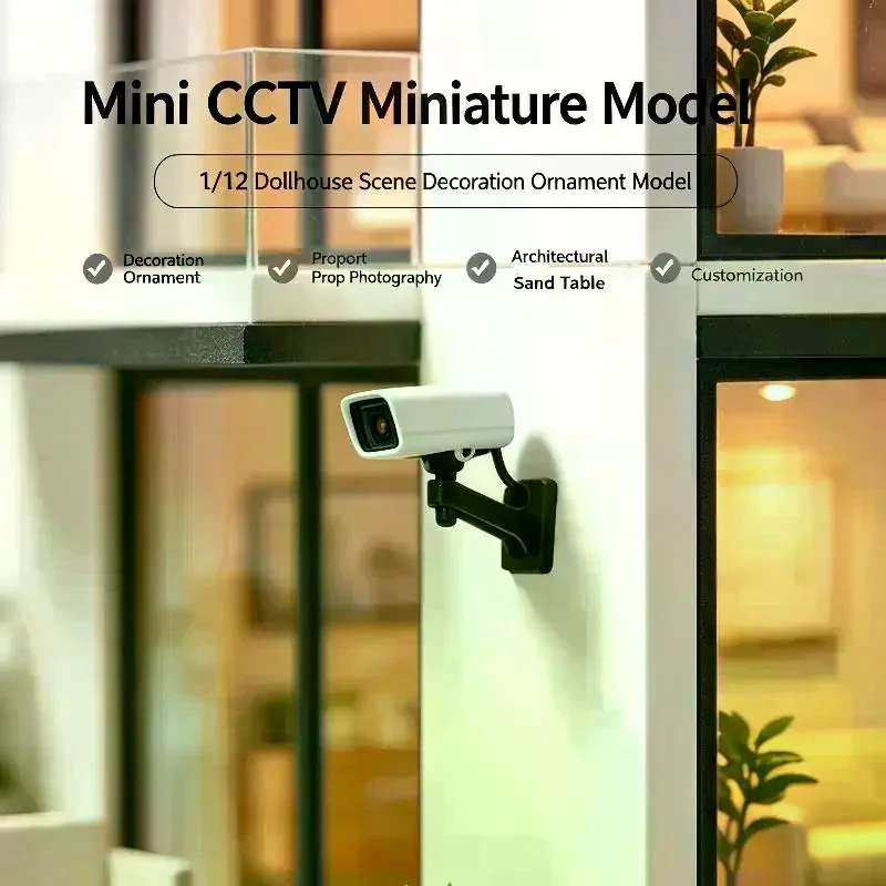 1/12 Dollhouse Mini Surveillance Camera Model For Micro Landscape Decoration Miniature Food And Play Scene Ornament