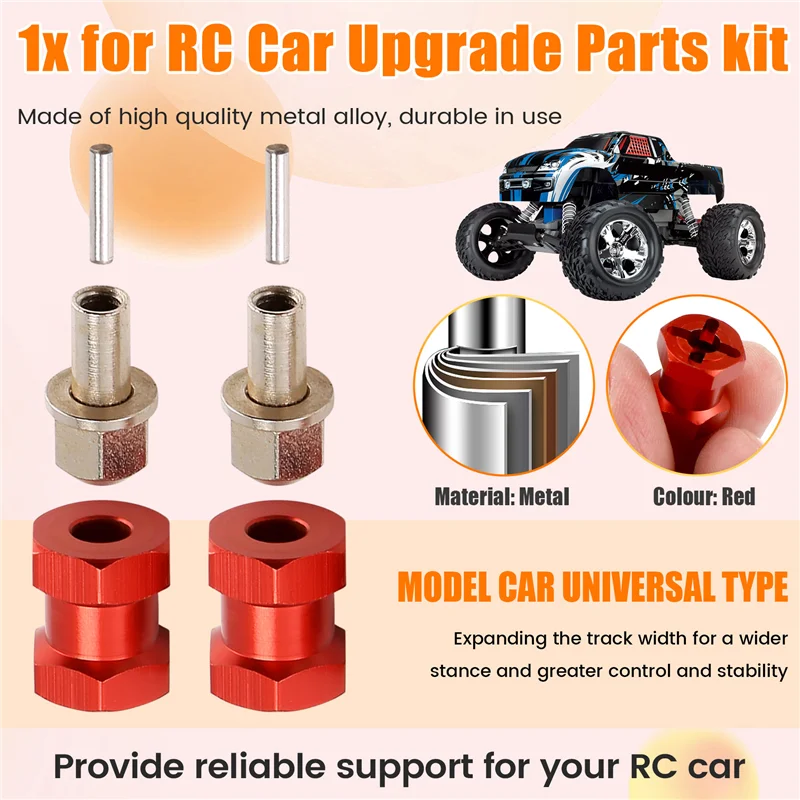 Practical-4Pcs Aluminum 12Mm Hex Wheel Hub Drive Adaptor Extension Combiner Coupler For 1/10 RC Car Crawler SCX10 D90