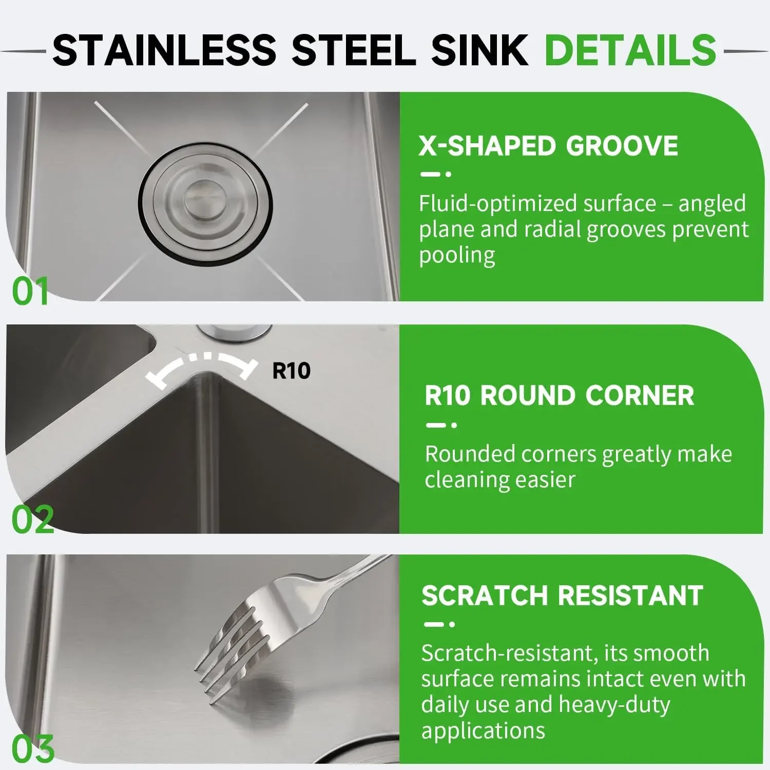 30 Inch Drop in Double Bowls Kitchen Sink with Nano Coating,30x18 Inch Handmade Stainless Steel Topmount Kitchen Sink ST-7546 view 5