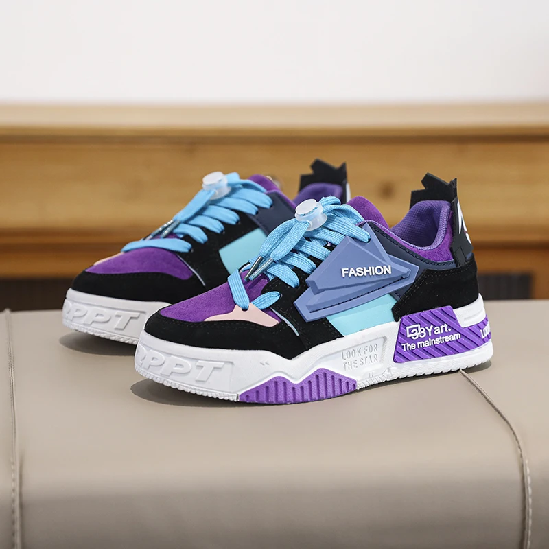 Low Top Boys' Sneakers 2024 New Leather Children's Student Casual Shoes Fashion Trend Wear-Resistant Non-Slip Board Shoes