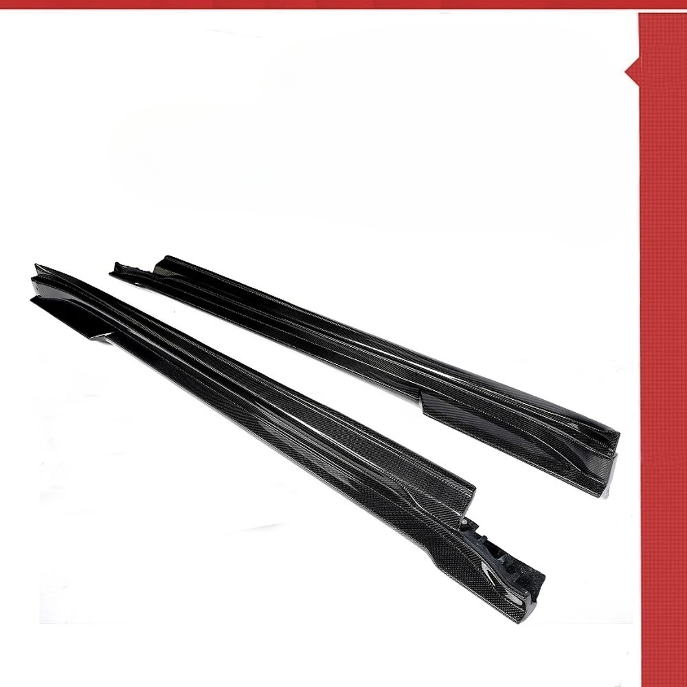 For Porsche Taycan Turbo S 2020 2021 2022 2023 2024 Real Carbon Fiber Side Skirt Extension Lips BODYKIT