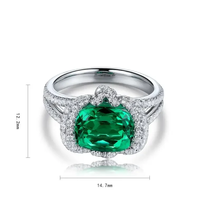 RUIF 2024 Classic Design S925 Silver 2.985ct Lab Grown Emerald Ring Engagementing Women Jewelry Mother Christmas Gift