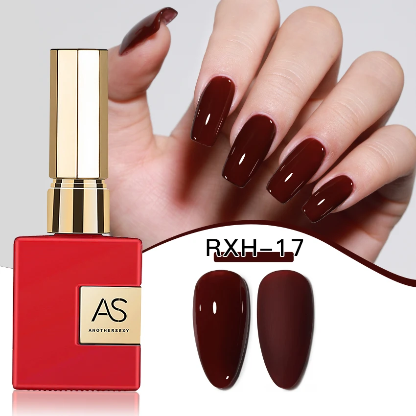 AS 15 ml Gel-Nagellack, nicht im Set, Neujahr, semi-permanent, Hybrid, schwarz, rot, Gel-Nagellack, Valentinstag-Nagelkunst, emaillierter Lack