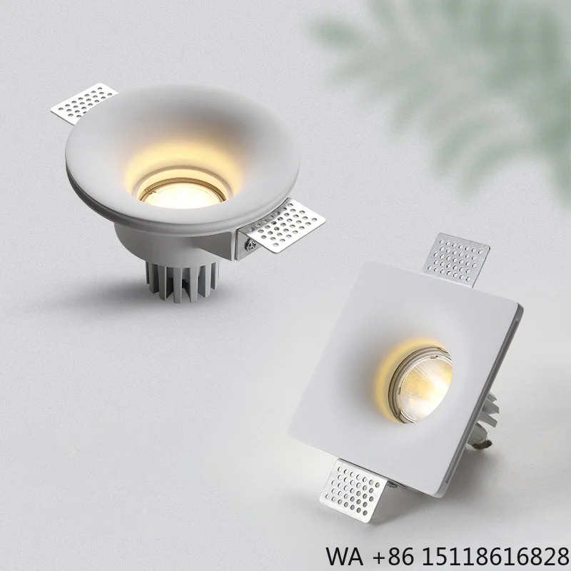 220V Modern Design Gypsum LED Anti-Glare Spot Lamp 7W COB Downlights Square GU10 Recessed Ceiling Lights Embedded Home Office