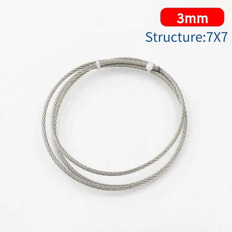 20 Meter 0,8–4 mm Durchmesser, 7 x 7 Edelstahl 304 Drahtseil, rostfrei und erstklassiges weiches Kabel zum Angeln, Heben, Wäscheleine – Detail 6