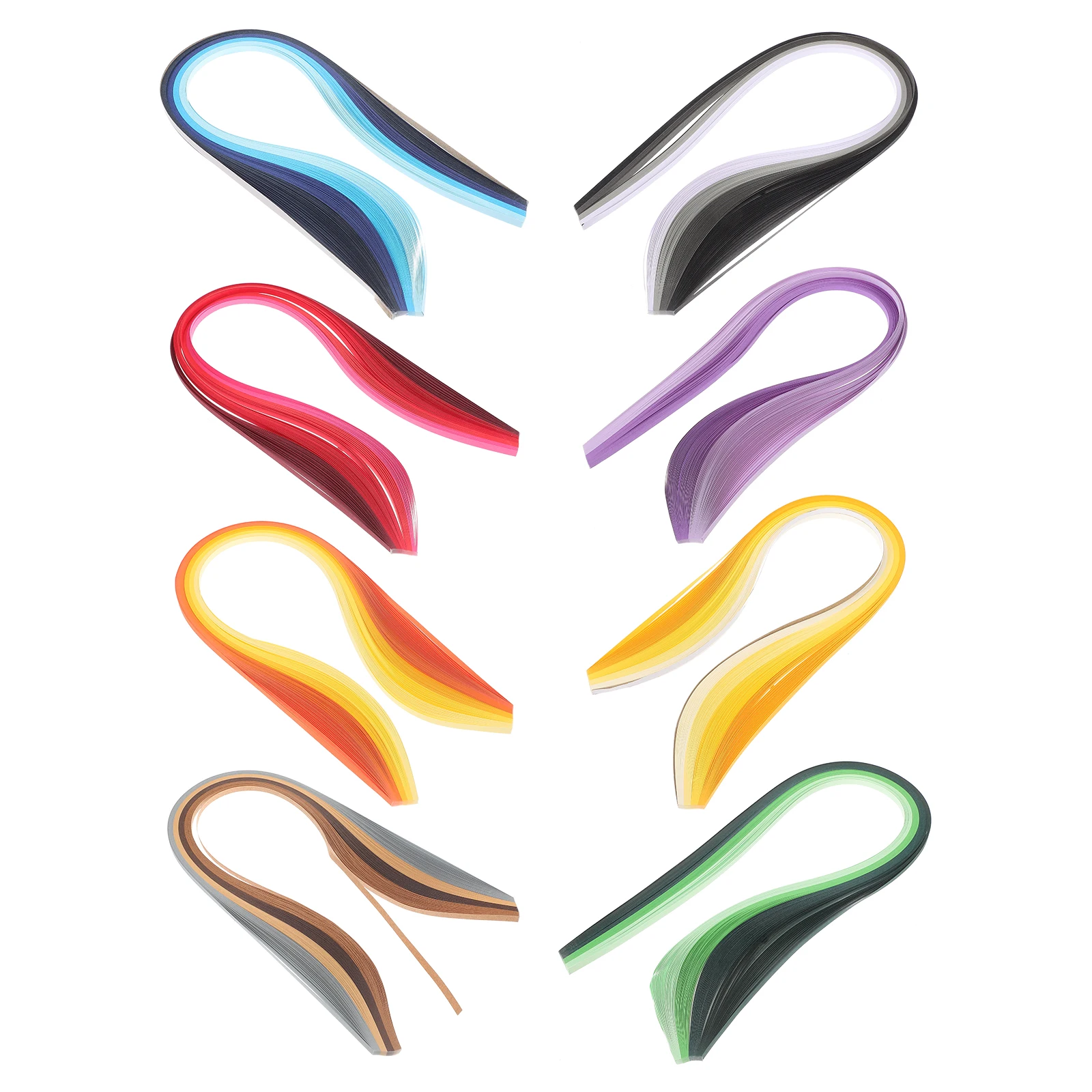 Gradient Colored Quilling Strips 8 Packs Coffee Yellow Purple Red Green Blue DIY Paper Craft Kit Handicraft Gift