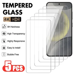 5Pcs 9H Protective Glass For Samsung Galaxy S23 FE S24 Plus Ultra Tempered Screen Protector A05 A15 A25 A35 A55 Protection Film