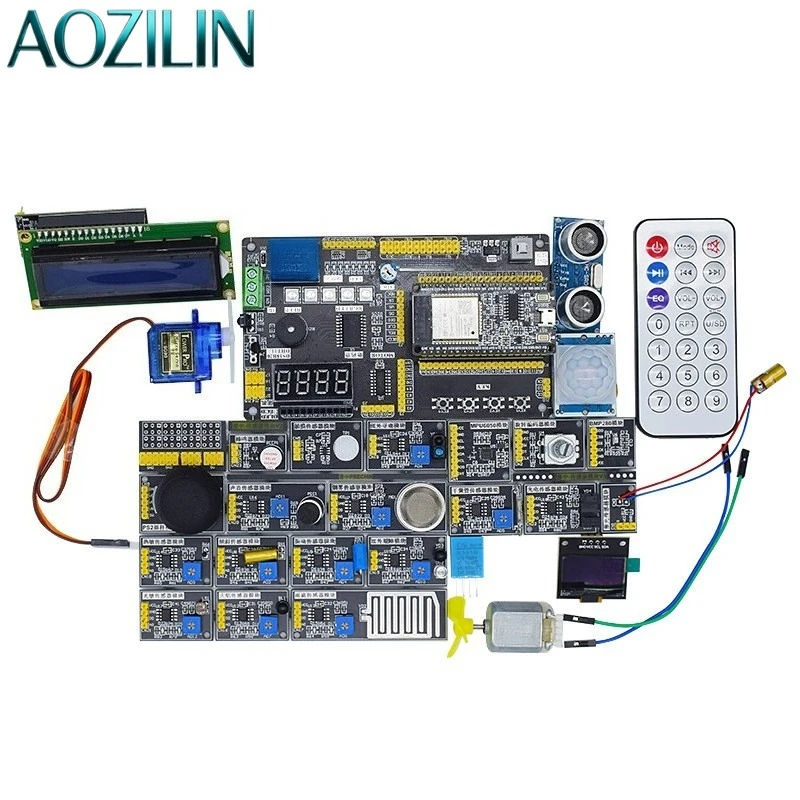 

AOZILIN Wireless IoT MCU Development Board WiFi Bluetooth Module Support Python Lua Programming Learning Experiment Kit