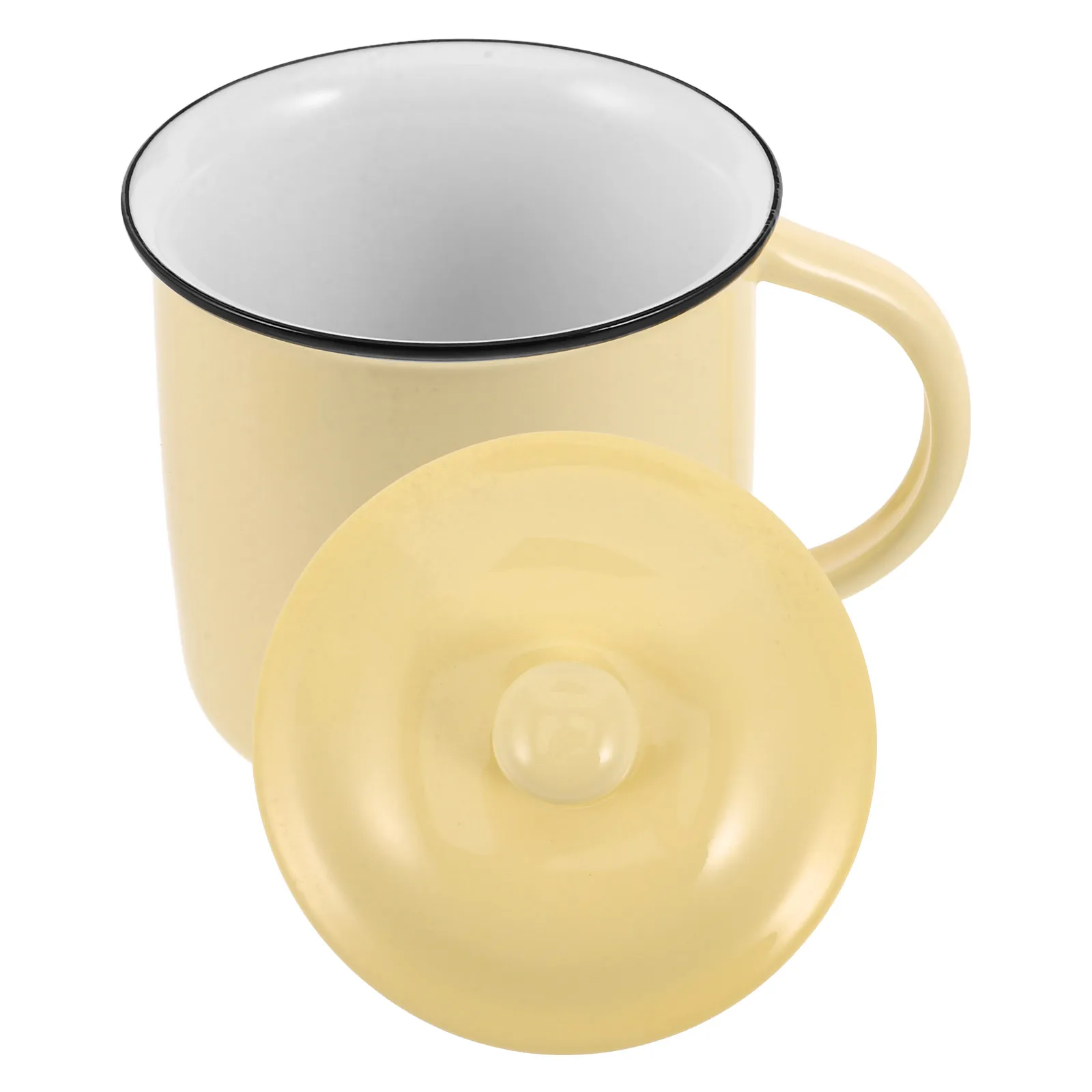 

Coffee Mug Camping Cup Travel Outdoor Enamel Porcelain Camper White Thermal Insulation Beverage Kitchen
