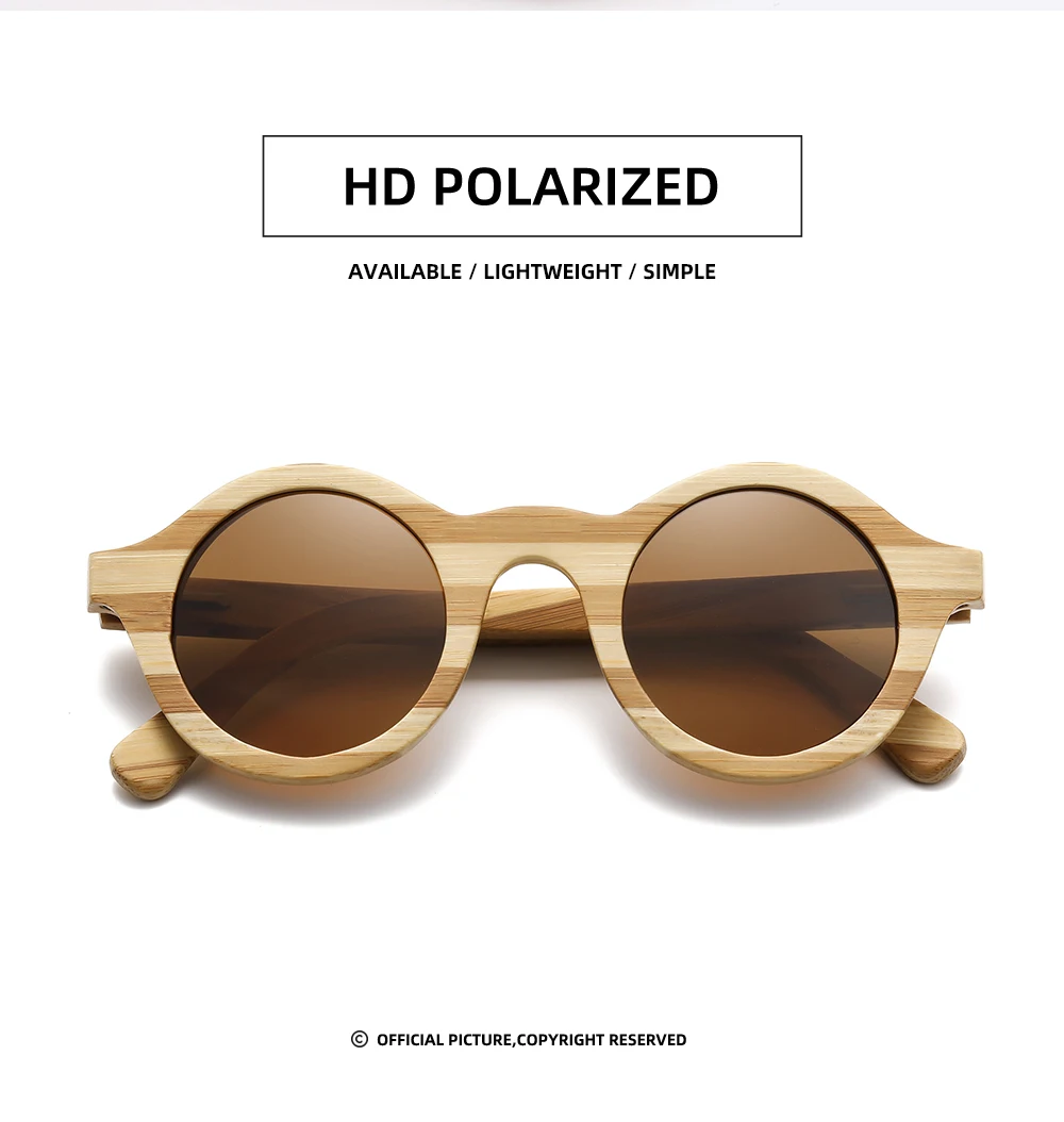 GM Natürliche Zebra Bambus Holz Aduit Sonnenbrille Handgemachte Polarisierte Gläser Spiegel Beschichtung Linsen Brillen Mit Geschenk Box 8620C – Detail 2