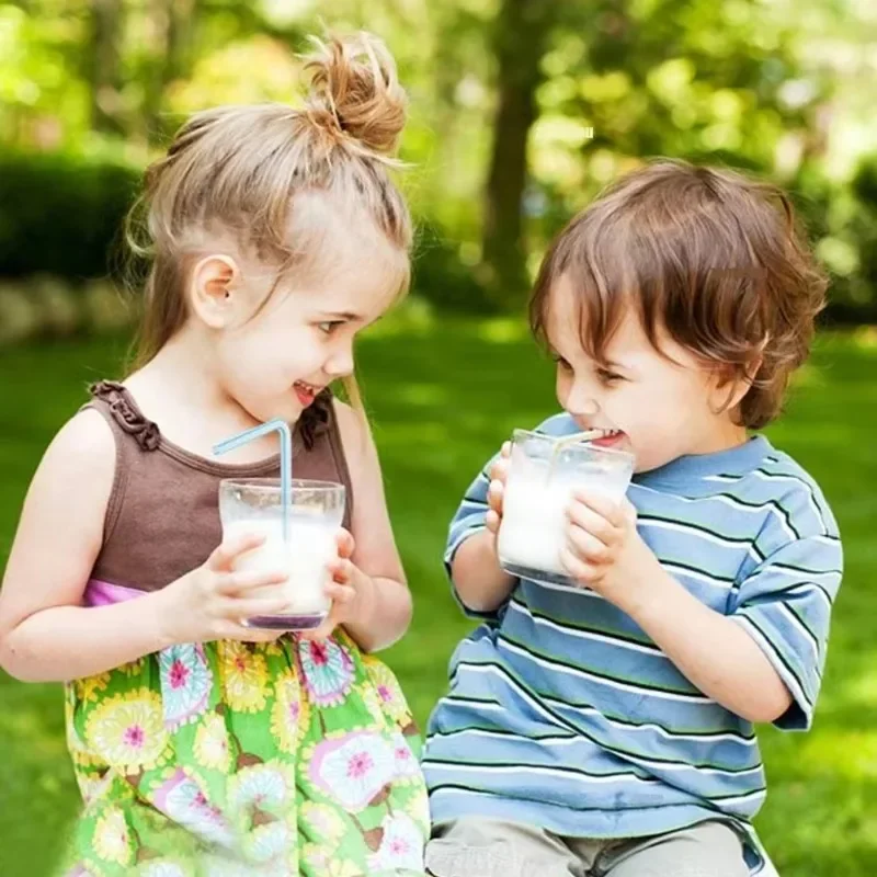 Disposable Plastic Curved Drinking Straws Reusable Child Straw for Drinks Colorful Drinking Tube Multi-time Straw Party Supplies