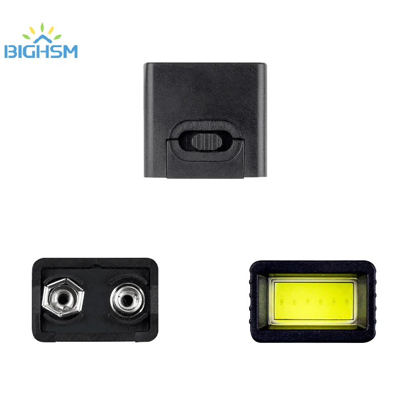 1Pcs 9V Battery Flashlight 9V Mini LED Key Light 6F22 Battery COB Outdoor Lighting Work Light Battery Not Included