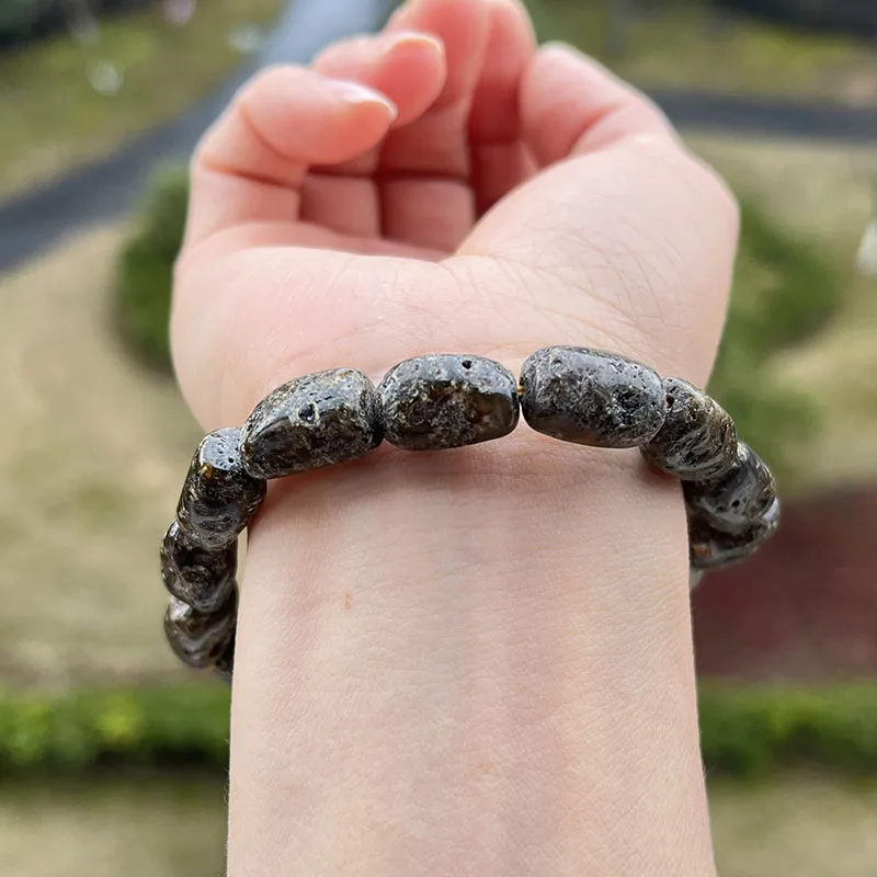 Original Amber Bracelets for Unisex New Genuine Irregular Beads Natural Black Medical Green Healing Jewelry Factory Unique Gift