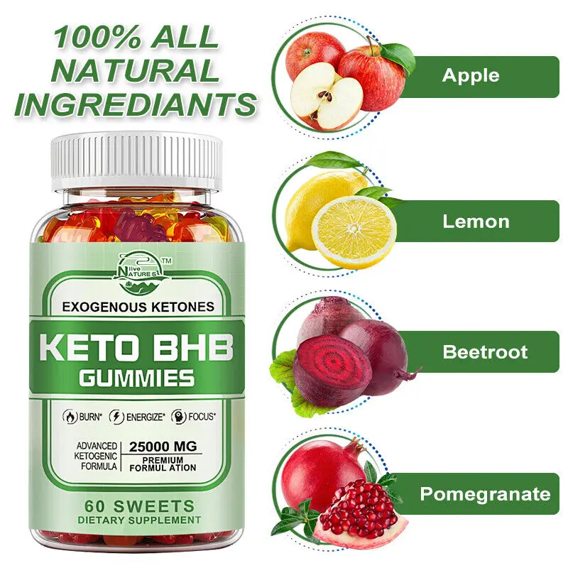 Keto Diet Gummies 25000mg Ketone Weight Loss Fat Burner Dietary Supplement